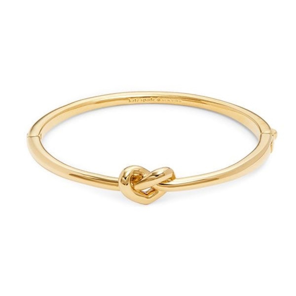 NWOT Kate Spade ♠️ New York Loves Me Knot Goldtone Bangle Bracelet - Picture 6 of 11